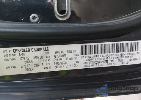 2010 Dodge Ram 1500 Laramie из США, поврежденный, VIN 1D7RV1CT0AS236258